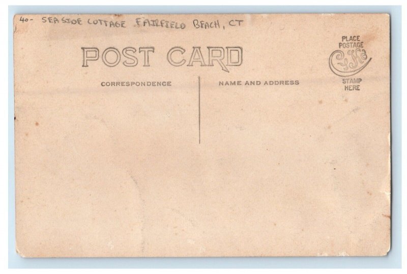 c1910's Seaside Cottage Fairfield Beach Connecticut CT RPPC Photo Postcard 