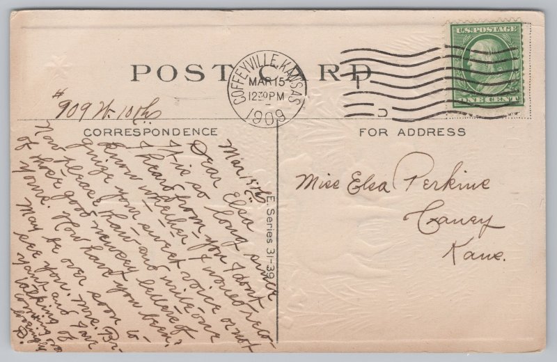 Holiday~Sheep Bush & Cross Peaceful Eastertide~Vintage Postcard