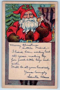 c1910's Christmas Santa Claus With Toys Columbus Junction Iowa IA Postcard