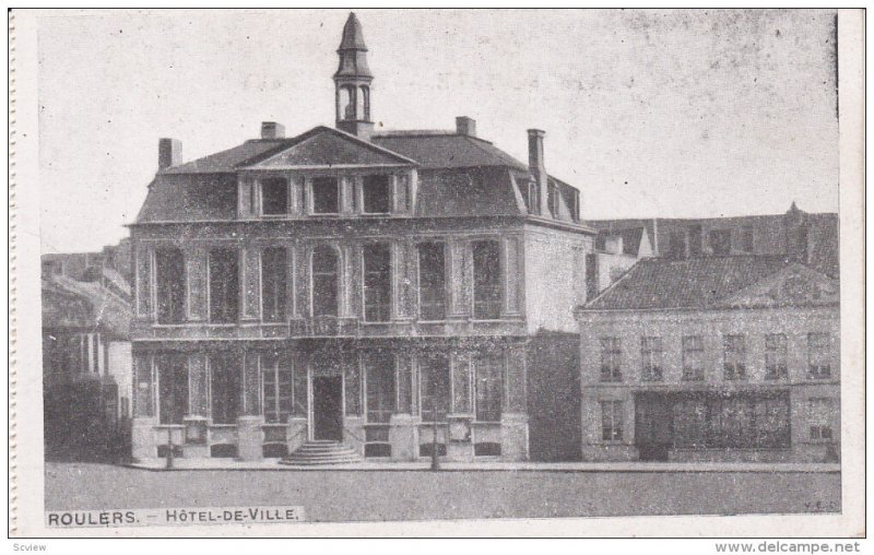 ROULERS (West Flanders), Belgium, 1910-1920s; Hotel De Ville