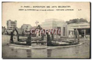 Old Postcard Paris Exposition Internationale des Arts Decoratifs Garden Fount...