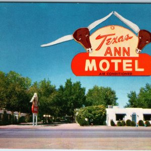 c1950s Albuquerque NM Texas Ann Motel Route 66 Sign McGarr Walter Haussamen A218