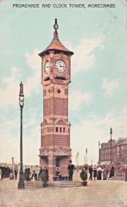 MORECAMBE LANCASHIRE UK PROMENADE AND CLOCK~PUBL TODD ON EUSTON ROAD POSTCARD