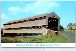 Postcard - Covered Bridge Near Eisenhower Home, Gettysburg, Pennsylvania USA
