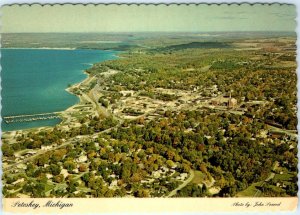 c1980s Petosky, MI Birds Eye Little Traverse Bay Resort Postcard John Penrod A79