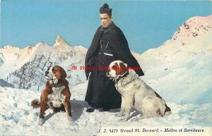 Saint Bernard Dogs, Grand St Bernard, Maitre et Serviteurs, Switzerland Mountain