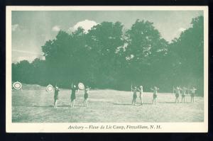Fitzwilliam, New Hampshire/NH Postcard, Fleur de Lis Camp, Archery