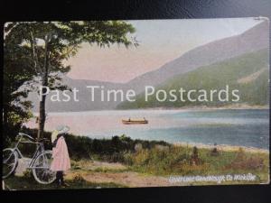 c1911 - Upperlake, Glendalough, Co Wicklow - showing girl on bike