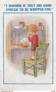 Boy looks at pies , 1904
