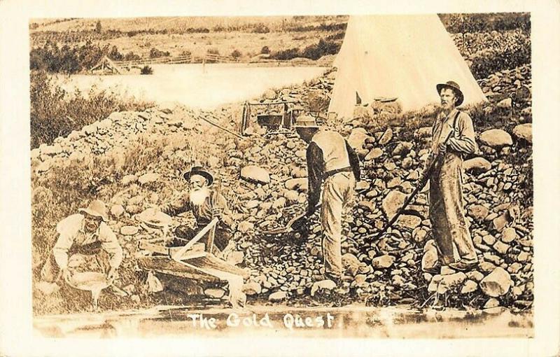 The Gold Quest Gold Mining Real Photo Postcard