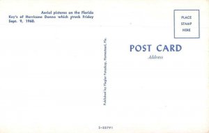 Florida Key's Hurricane Donna Disaster Aerial View Postcard AA635