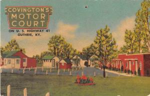 Guthrie Kentucky Covingtons Motor Court Linen Antique Postcard J51447