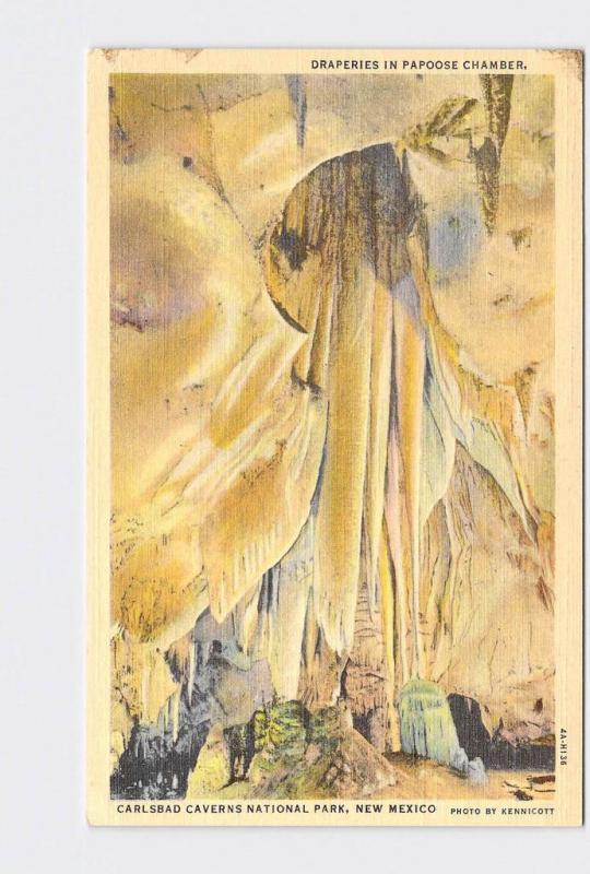 VINTAGE POSTCARD NATIONAL STATE PARK CARLSBAD CAVERNS DRAPERIES IN PAPOOSE CHAMB