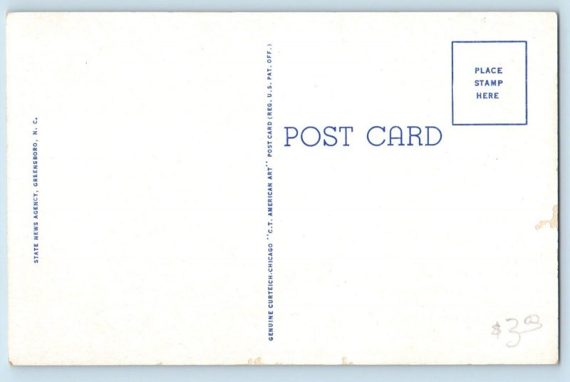 Greensboro North Carolina NC Postcard United States Post Office And Court House