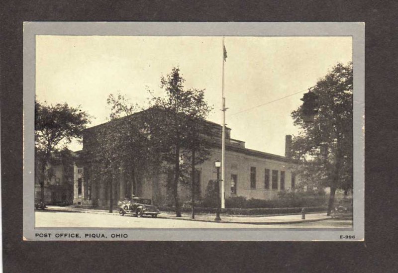 OH US Post Office Building Piqua Ohio Postcard