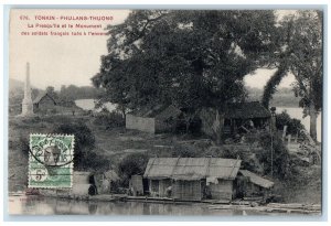 1912 Phulang-Thuong The Peninsula and the Monument Vietnam Unposted Postcard