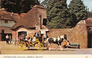 B101348 cockington village torbay devon chariot  uk 14x9cm