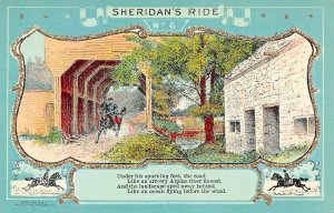 CIVIL WAR GENERAL SHERIDAN'S RIDE~SHENANDOAH VALLEY VIRGINIA-#6 SERIES POSTCARD