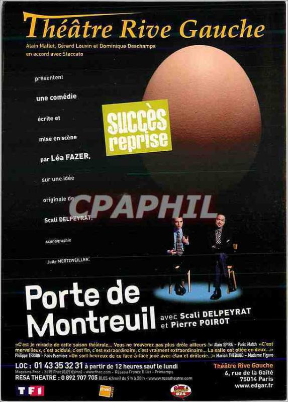 CPM Theatre Rive Gauche Porte de Montreuil avec Scali Delpeyrat et Pierre Pierot