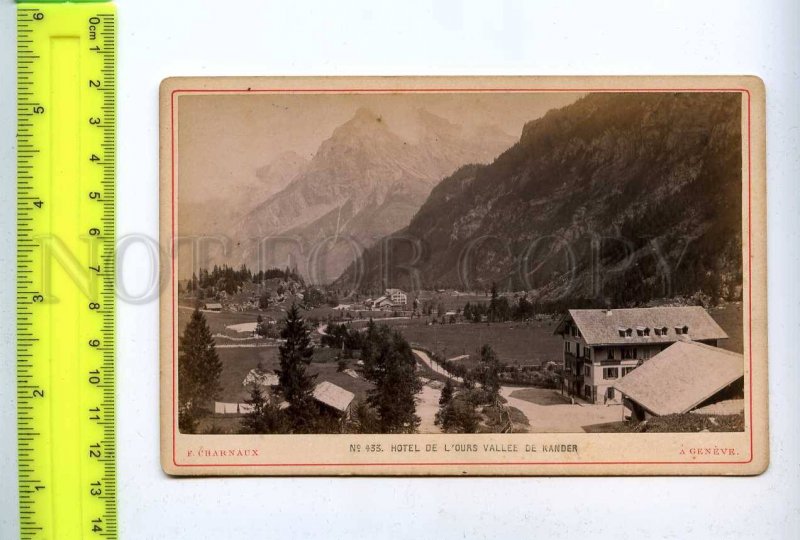 197855 Switzerland HOTEL de L'ours CHARNAUX old CABINET Card