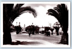 Casablanca Morocco Postcard Boulevard Du 4 Zouaves Road View c1930s RPPC Photo