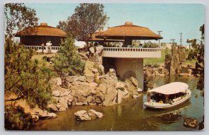Postcard Los Angeles California CA Busch Pavilion Boat Pine 1960s Chrome View