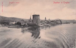 Pozdrav Iz Trogira Pogled S Mora River Croatia Antique Postcard