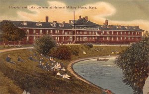 Hospital and Lake Jeanette military home Boat on the lake Leavenworth Kansas