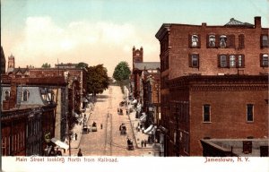 Main Street Looking North from Railroad Jamestown NY UDB Vintage Postcard F78