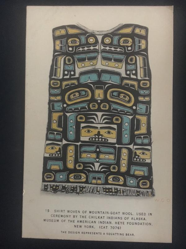 Mint AK USA Postcard Native American Indian Eskino Chilkat Short Weaving