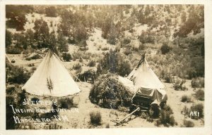 1920s Masclero New Mexico Teepee's Indian Reservation Postcard RPPC 24-10765