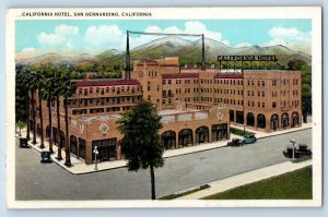 San Bernardino California CA Postcard California Hotel Aerial View Building 1941