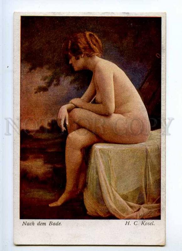 226746 NUDE Belle Lady after Bath by KOSEL Vintage postcard