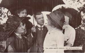 Oh, how happy could I be with either! British humour photo postcard 1911