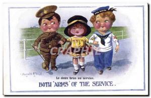 Old Postcard Fantasy Illustrator Donald McGill Army Children sailor