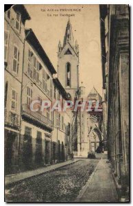 Old Postcard Aix en Provence La Rue Cardinale