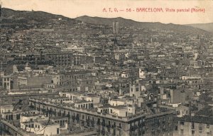 Spain Barcelona Vista Parcial Norte Vintage Postcard 07.38