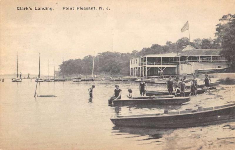 Point Pleasant New Jersey Clarks Landing Waterfront Antique Postcard K104508