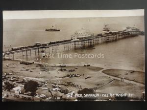 Isle of Wight SHANKLIN The Pier shows Steam Ferry Boats at Pier Old RP Postcard