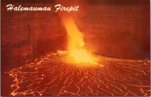 Postcard Hawaii - Halemaumau Firepit - Eruption of Kilauea Volcano