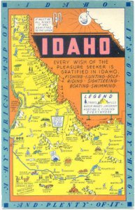 Older Idaho Map Card ID, Divided Back