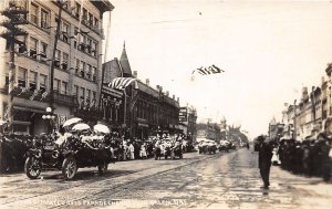 J65/ Salem Oregon RPPC Postcard c1910 Decorated Auto Parade Stores  230