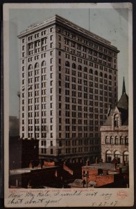 Pittsburgh, PA - Frick Building and Court House - 1907 RPO Cancel