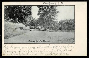 Coming to Montgomery NY - 1907 - corner crease