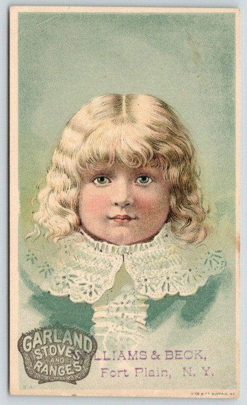 Fort Plain New York~Blue Eyed Blonde Victorian Girl~Garland Stoves & Ranges~VTC 