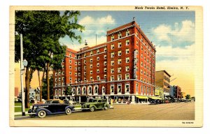NY - Elmira. Mark Twain Hotel, Street Scene