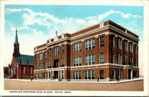 Vtg 1940s Christian Brothers High School Butte Montana MT Postcard