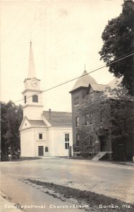 J17/ Gorham Maine RPPC Postcard c1940s Congregational Church  234