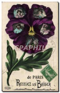 Old Postcard Paris Get a Kiss Fluer