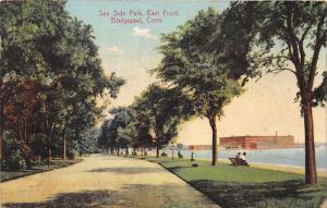 Bridgeport Connecticut~Sea Side Park (East Front)~People on Benches~1907 Note